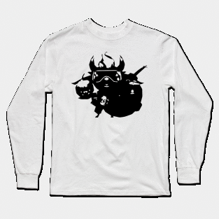 Kobold Bomber minimal silhouette white Long Sleeve T-Shirt